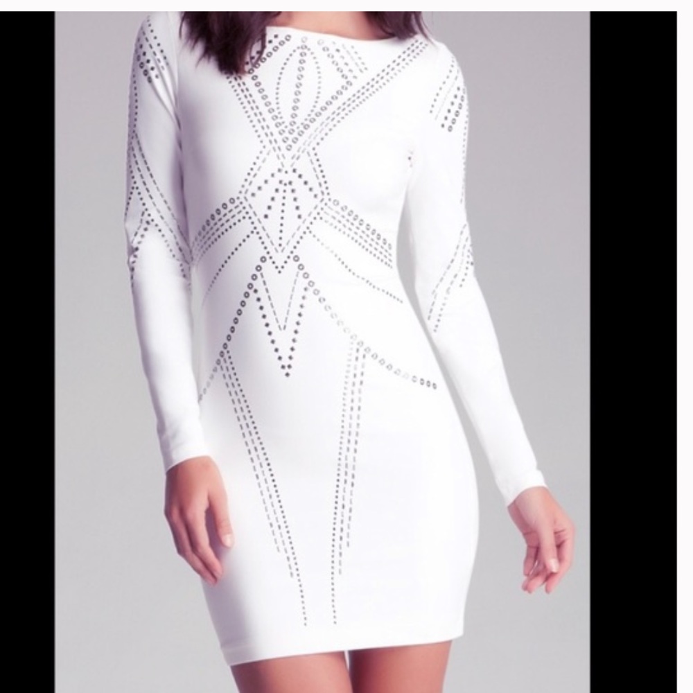 Bebe white studded dress
